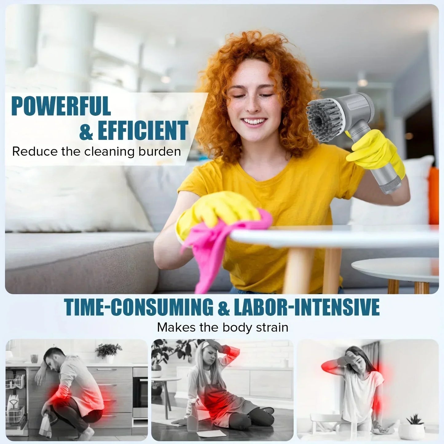 Cordless Electric Spin Scrubber (5 Brush Heads)