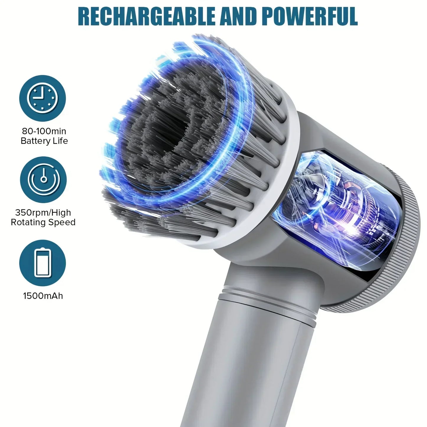 Cordless Electric Spin Scrubber (5 Brush Heads)